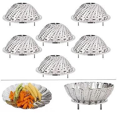 Imagem de Cesto Cozimento a Vapor Inox Cozinha Legumes Panela x 06