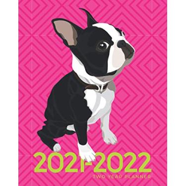 Imagem de 2021-2022 Two Year Planner | Cute Boston Terrier on Pink: 2-Year Pocket Calendar and Monthly Planner (Organizers, Agendas, Calendars with Tabs, Moon Phases and US Federal Holidays)