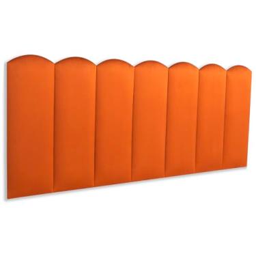 Imagem de Cabeceira Casal Estofada de Colar na Parede Kit 7 Placas Modelo Nuvem - VELUDO Terracota