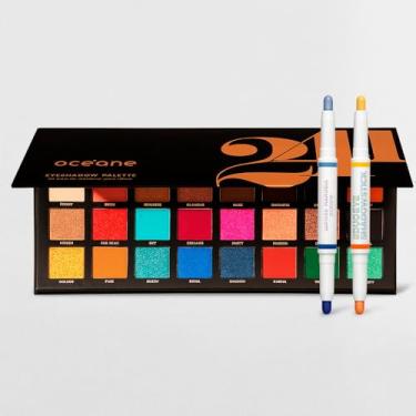 Kit Paleta de Sombras 24.1 Cores + Pincel Para Sombra (2 Produtos)