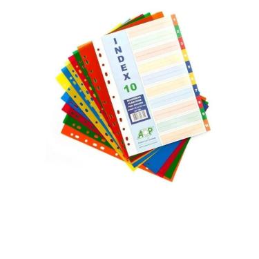 Imagem de Divisórias Plásticas para Fichário 10 Divisões ACP 225x297mm