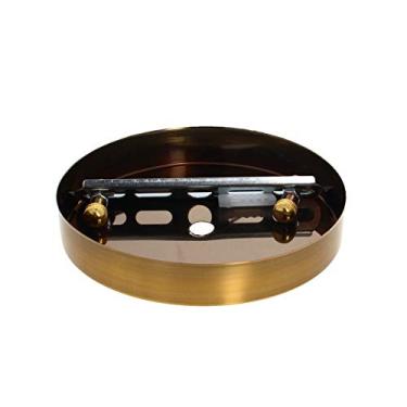 Imagem de Bettomshin 3 peças 12 cm x 2 cm (DxH) placa de luz de teto retrô de ferro acessórios pingente de disco de chassi kit de ferragens dossel placa de teto tom dourado bronze