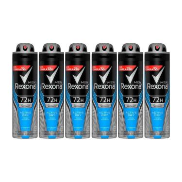 Imagem de Kit  6 Unidades Desodorante Aerosol Rexona Active Dry 150ml