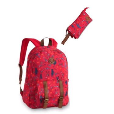 Imagem de Mochila juvenil cactos e lhama 