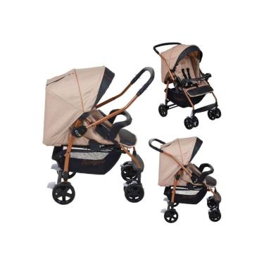Imagem de Carrinho de bebê de paseio Burigotto Rio K travel system mon amour com chassi de cor cobre