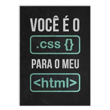 Imagem de Placa Decorativa A3 Programador Namorados Css E Html Poster