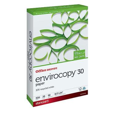 Imagem de Office Depot® Papel copiador Brand EnviroCopy®, tamanho legal (21 x 35 cm), resma de 500 folhas, 9 kg, 30% reciclado, certificado FSC®, branco