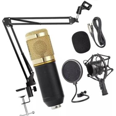 Imagem de Kit Microfone Estúdio Bm800 + Pop Filter + Aranha + Braço
