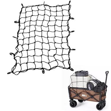 Imagem de Rede de carga para carrinho de acampamento com 12 ganchos – Acessórios para organizador de carrinho de carga de jardim e praia, 119 x 89 cm (B)