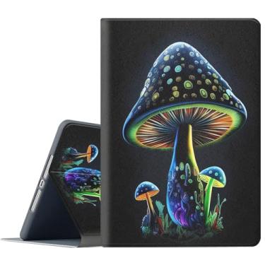 Imagem de FGDRFGRW Capa para Samsung Galaxy Tab S9 FE 5G 10,9 polegadas/Tab S9 11 polegadas 2023, suporte ajustável, função despertar/hibernar, proteção total - Cogumelo