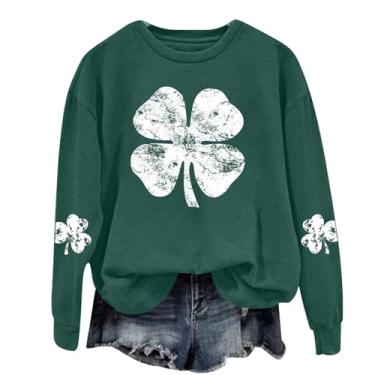 Imagem de Camiseta feminina St. Patricks Day Raglan St. Pattys verde St. Patrick's Top camisa moderna para mulheres 2024, Verde, M