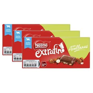 Imagem de Kit 3 Barra De Chocolate Extra Fino Avelã Dolca Nestlé 123G - Nestle