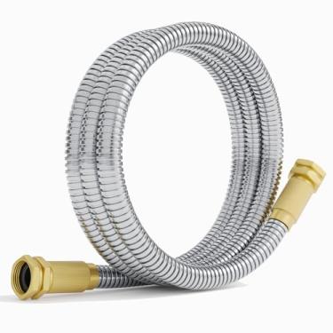 Imagem de 360 GADGET Mangueira de jardim - Mangueira de metal para água curta, 3 m, com encaixe fêmea para fêmea, flexível, extensão de mangueira resistente para carretel de mangueira