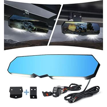 Imagem de Lupar Espelho retrovisor RZR de 13 polegadas com luz LED, espelho central de alumínio RZR compatível com Polaris RZR PRO XP/4, 2020-2022 Polaris Ranger 500 570 900 XP 1000 XP