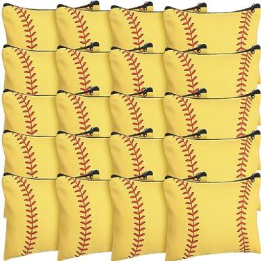 Imagem de Eccliy 20 peças, bolsa esportiva de maquiagem, bolsa de cosméticos esportiva, presentes, softball, vôlei, futebol, beisebol, acessórios para meninas, bolsa de higiene pessoal com zíper para mulheres,