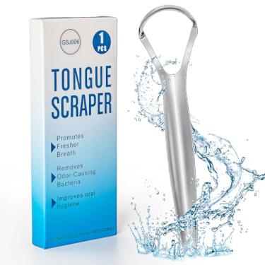 Imagem de AILE Raspador de língua, limpador de língua de aço inoxidável cirúrgico 100% útil para adultos e crianças, raspadores profissionais de língua de metal com redução do mau hálito, ajuda na sua higiene