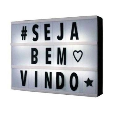 Imagem de Luminária Cinema Light Box Led A4 96 Letras Números Ícones