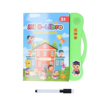 Imagem de Máquina De Leitura Precoce Bilíngue Espanhol-inglês: Brinquedo Educacional De E-book Para Crianças, 20 Páginas Interativas, Aprendizado E Diversão, Alimentado Por Bateria(verde)