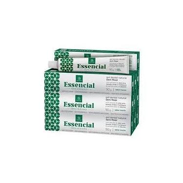 Imagem de Kit 10 Unidades - Creme Dental Essencial, sem Flúor, 100% Vegano, Sem Triclosan, Sem Parabenos, Sem Corantes Artificiais, Sem Teste em Animais
