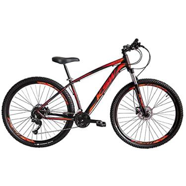Imagem de Bicicleta Aro 29 KSW XLT em Aluminio 6061 com Freio a Disco, Garfo de Suspensão 80mm de cursor com 21 Marchas Relação 3x7,15,Vermelho Preto