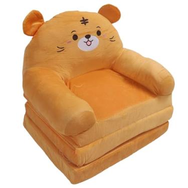Imagem de Sofá Dobrável Infantil, Esponja de Tecido de Pelúcia, sofá Confortável para Leitura Em Quartos Infantis (3 camadas)