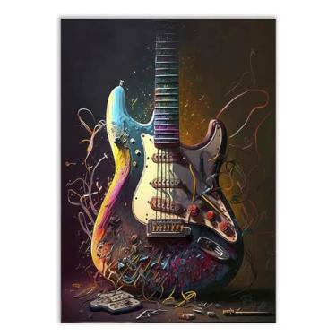 Imagem de Placas Decorativas Musica Violão Guitarra Rock Piano Varios Modelos Instrumentos Decoração Quarto Sala Escritório