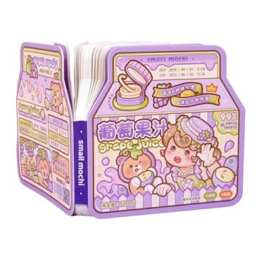 Imagem de Lindos manuais da série de caixas de bebidas de desenho animado, manuais quadriculados requintados de coração de menina - suco de uva