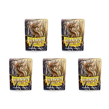 Imagem de 5 Packs Dragon Shield Matte Mini Japanese Copper 60 ct Card Sleeves Value Bundle!