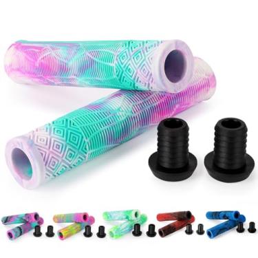 Imagem de Pegas de scooter - Punhos de guidão MTB para bicicleta de cores mistas | Pegas macias de 160 mm para scooter de dublê profissional, bicicletas BMX