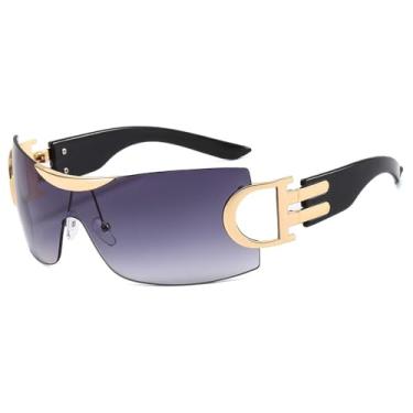 Imagem de HPIRME Óculos de sol femininos e masculinos grandes para ciclismo, óculos de sol de uma peça, óculos escuros, 4, tamanho único