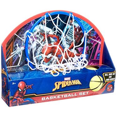 Imagem de Marvel Ultimate Spiderman 13.5 X 10 Basketball Set Ball, Hoop, Net and Door Hanger, Multi