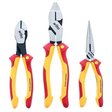 Imagem de Wiha 32968 Conjunto de alicates e cortadores industriais isolados de 3 peças, vermelho