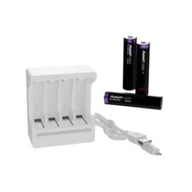 Imagem de CARREGADOR DE PILHAS RECARREGAVEIS AVANTUSE AAA COMPACTO E EFICIENTE, INCLUI 2 PILHAS RECARREGAVEIS DE 1000mAH,IDEAL PARA ELETRONICOS E EQUIPAMENTOS DE USO DIARIO