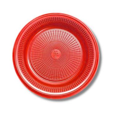Imagem de Prato  descartavel (18 cm.) c/ 10 varias cores - TRIK TRIK, VERMELHO