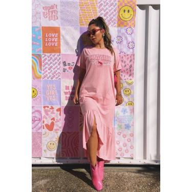Imagem de Vestido Meia Malha com Bolso e Babado Helena - B&C Fashion, G, Rosa 1