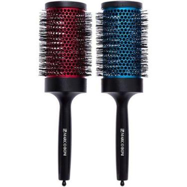 Imagem de Kit 2 escova térmica metalica vazada 74mm marco boni - Genérico