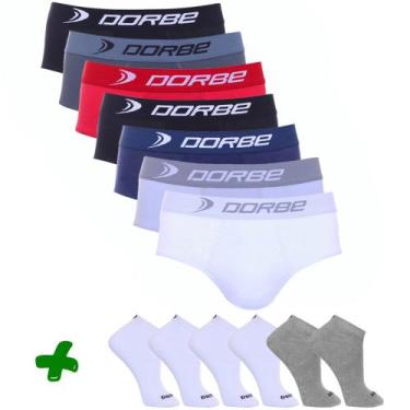 Imagem de Kit 8 Slip Algodão + 6 Pares Meia Sport Dorbe, M