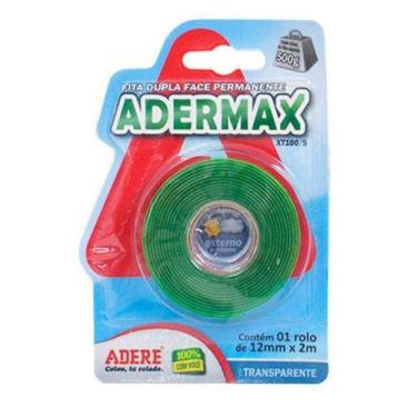 Imagem de Fita Dupla Face Permanente Verde 12mm X 2m Adermax - Adere