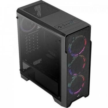 Imagem de Gabinete Gamer Aerocool Ore Saturn Preto RGB Lateral Acrílico