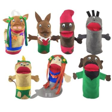 Imagem de Fantoche Folclore Brasileiro De Mão 25cm Tecido Feltro Com 7 Personagens
