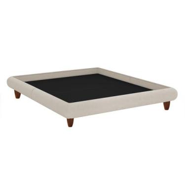 Imagem de Cama Queen Japonesa 176cm Pés Madeira Haru Linho Off White - Sallar Ho