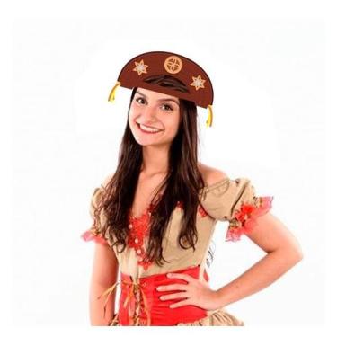 Imagem de Chapéu de Festa Junina Lampião Maria Bonita em EVA P/ Adulto - Piffer