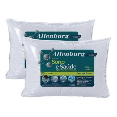 Imagem de Kit 2 Travesseiros Suporte Firme Anti Alérgico Sono E Saúde Altenburg 
