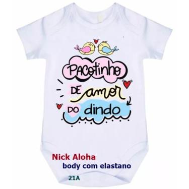 Imagem de body bebê pacotinho de amor do dindo cód 21a - nick aloha, Branco, GG