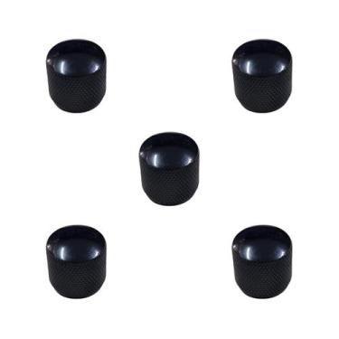 Imagem de Kit 5 Knob Baixo Metal Sem Parafuso KB-01 Preto - Andaluz