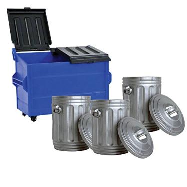 Imagem de Figures Toy Company: Lixeira Azul e 3 Lixeiras para Bonecos de Luta Livre