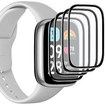 Imagem de Accdeny [4 peças] de película protetora com xiaomi redmi watch 3 Active, película de proteção de tela de borda 3D de 360°, cobertura total, proteção antiarranhões, sem bolhas, sensor de impressão