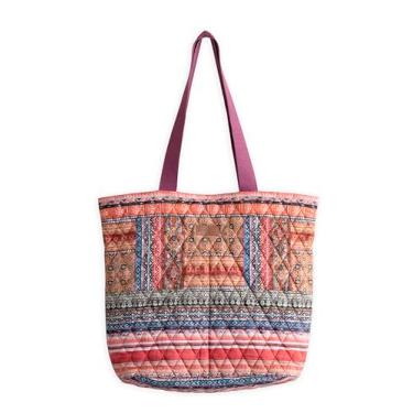 Imagem de Maison d' Hermine Bolsa de ombro 100% algodão, bolsa de compras para trabalho, praia, viagem, compras, almoço, perfeita para mulheres e meninas, Ispahan, 17.7"x14.6"x6.7"