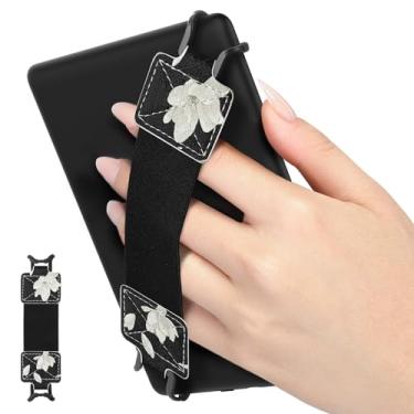 Imagem de MoKo Alça de mão de segurança para tablet Kindle eReader Fire de 6 a 8 polegadas - Kindle/Kobo/Voyaga/Lenovo/Sony Kindle E-Book Tablet, alça de mão elástica versátil, suporte de dedo leve, cinto