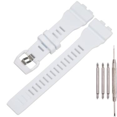 Imagem de Pulseira de relógio de resina compatível com Casio G-Squad GBA-800 GBD800 masculina GBD800 pulseira de reposição de borracha acessórios de relógio (branca)